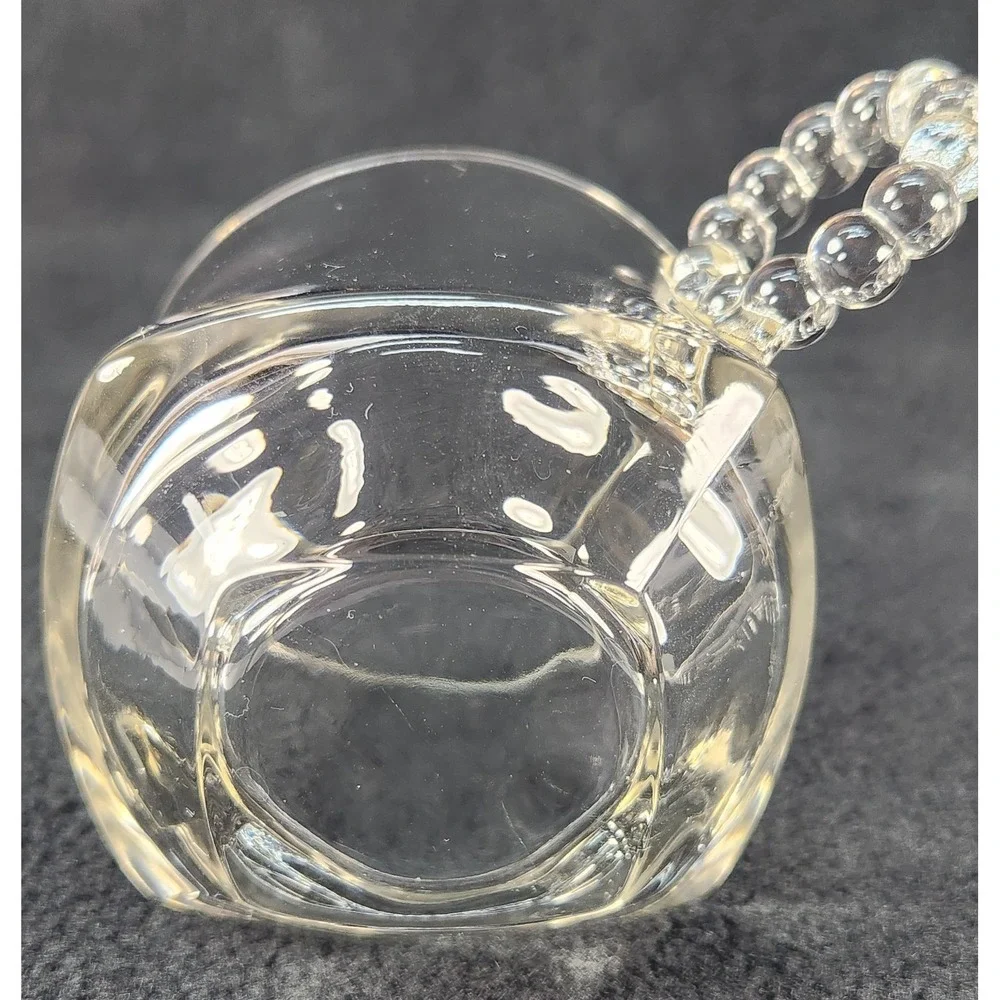 2 Hazel Atlas Glass ATC1305 Clear Snack Smoke Tray/Plates w Cups Ball & Rib